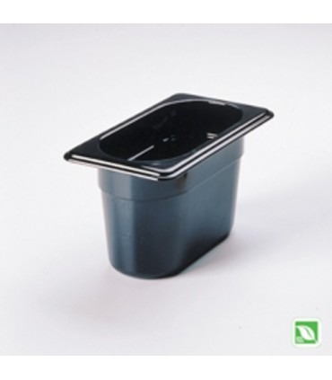 Rubbermaid FG201P00BLA Final Sale: Hot Food Pan - 1/9 Size - 4" Depth - Black, Price Per EA - FG201P00BLA -  - [unit price]