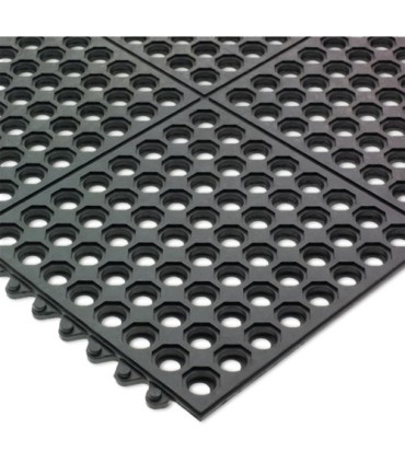San Jamar Connect-A-Mat- Light Duty-Bagged Mat-3'x3'x.50"-Black