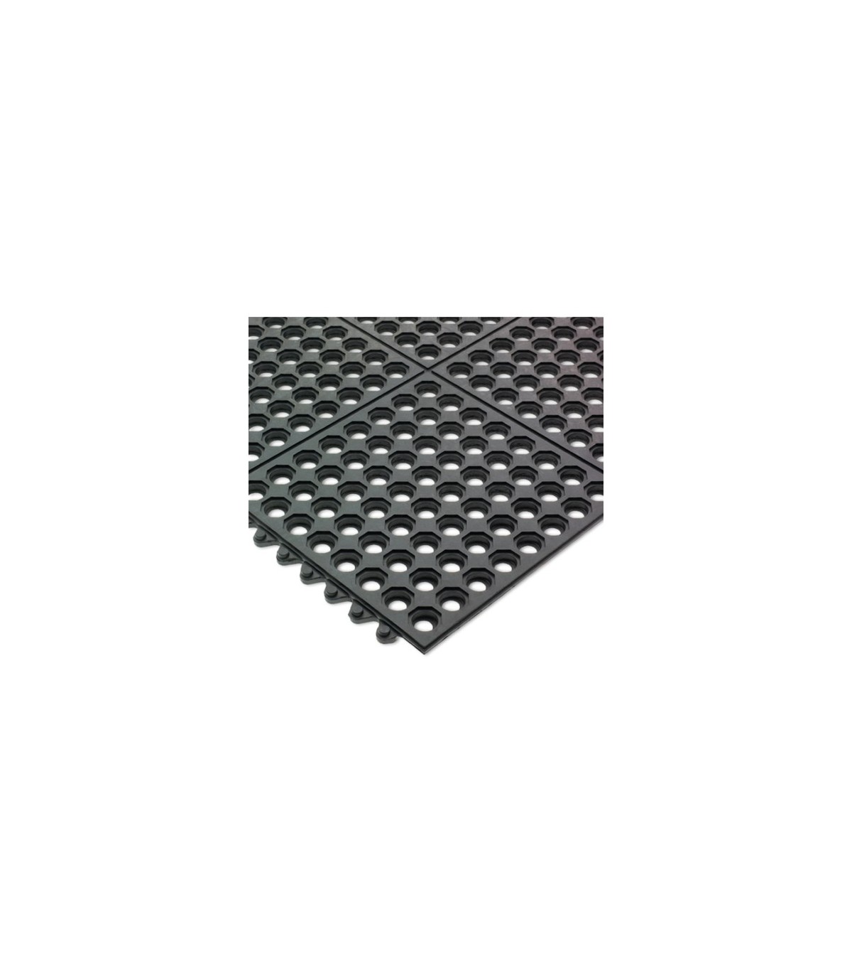 San Jamar Connect-A-Mat- Light Duty-Bagged Mat-3'x3'x.50"-Black