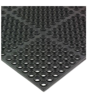 San Jamar Tuf Mat- Medium Duty - 3' x 5' x .75"- Black