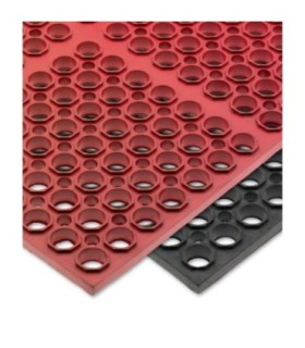 San Jamar Tuf Mat- Medium Duty - Bagged Mat-3'x5'x.75"-Red