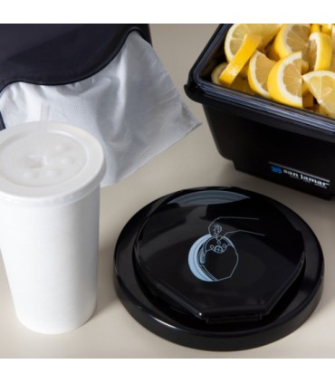 San Jamar Lid/Straw-EZ-Fit In-Counter Lid Dispenser - 24-46oz