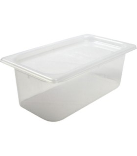 San Jamar Mod Pans-1/3 FoodPan w/Lid-51/8"Deep-4qt(12/pk/2pk/cs)