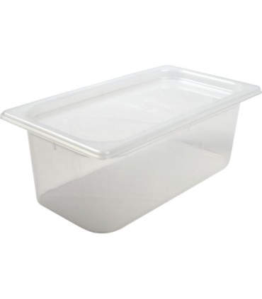 San Jamar Mod Pans-1/3 FoodPan w/Lid-51/8"Deep-4qt(12/pk/2pk/cs)