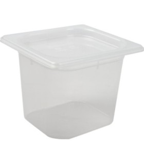 San Jamar Mod Pans-1/6 FoodPan w/Lid-51/8"Deep-2qt(12/pk/4pk/cs)