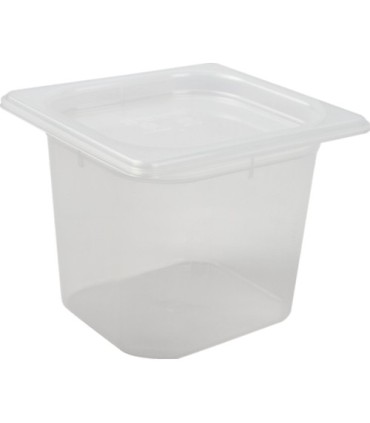 San Jamar Mod Pans-1/6 FoodPan w/Lid-51/8"Deep-2qt(12/pk/4pk/cs)