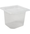 San Jamar Mod Pans-1/6 FoodPan w/Lid-51/8"Deep-2qt(12/pk/4pk/cs)