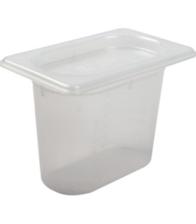 San Jamar Mod Pans-1/9 FoodPan w/Lid-51/8"Deep-1qt(12/pk/6pk/cs)
