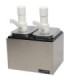 San Jamar Condiment Pump Center - 2 Wells w/P7500 Pumps