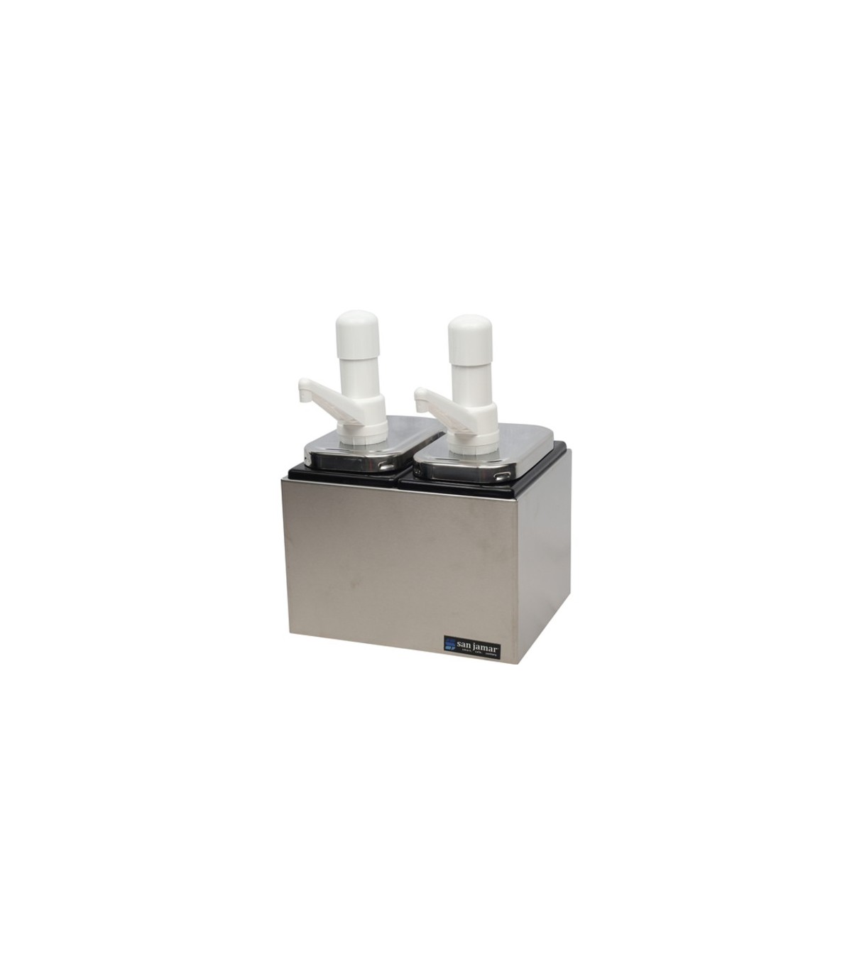 San Jamar Condiment Pump Center - 2 Wells w/P7500 Pumps