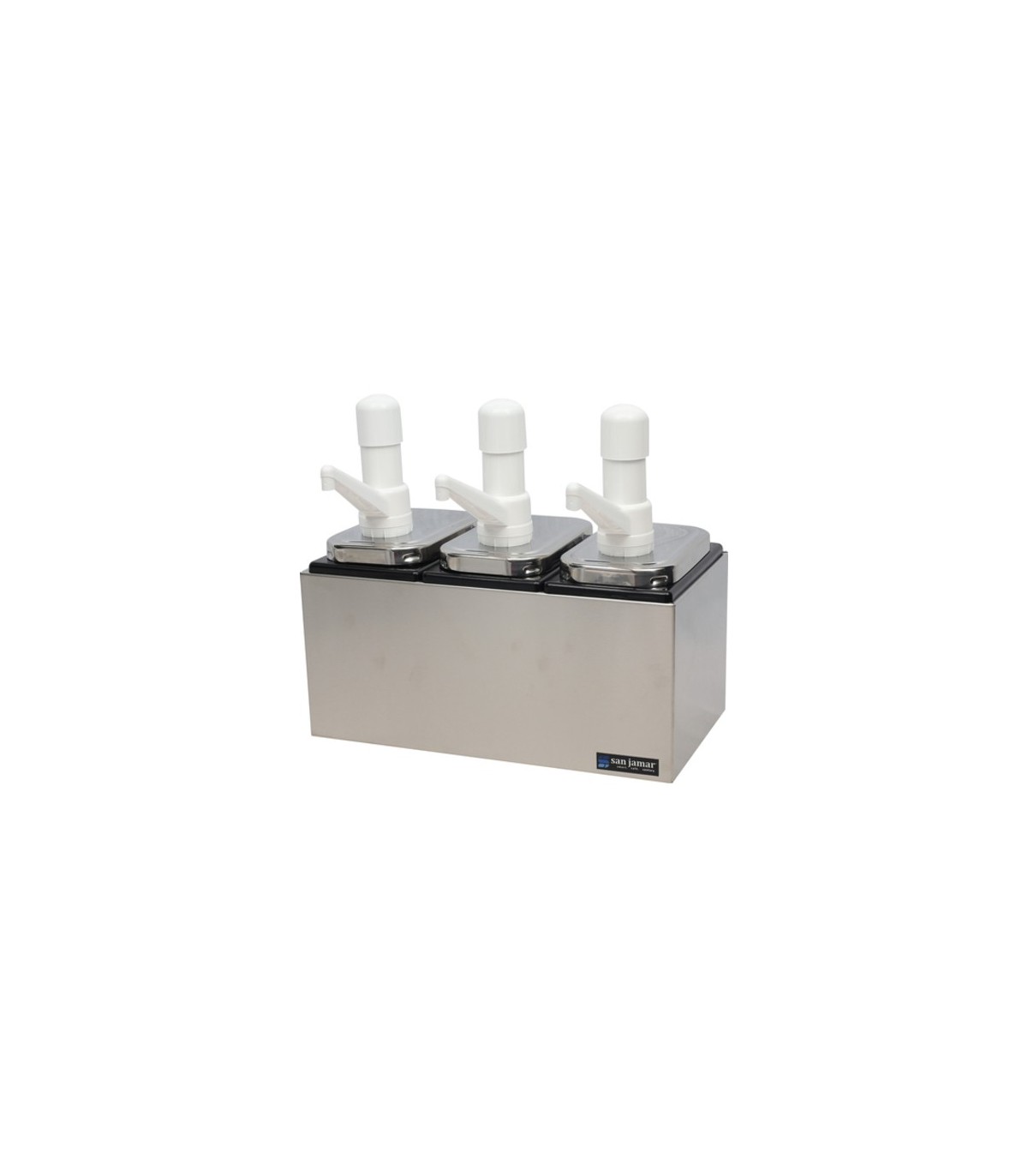 San Jamar Condiment Pump Center - 3 Wells w/P7500 Pumps