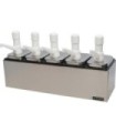 San Jamar Condiment Pump Center - 5 Wells w/P7500 Pumps