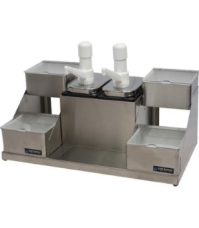 San Jamar Self-Service Condiment Center-(2)Pump(2)Jar(4)Insert