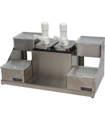 San Jamar Self-Service Condiment Center-(2)Pump(2)Jar(4)Insert