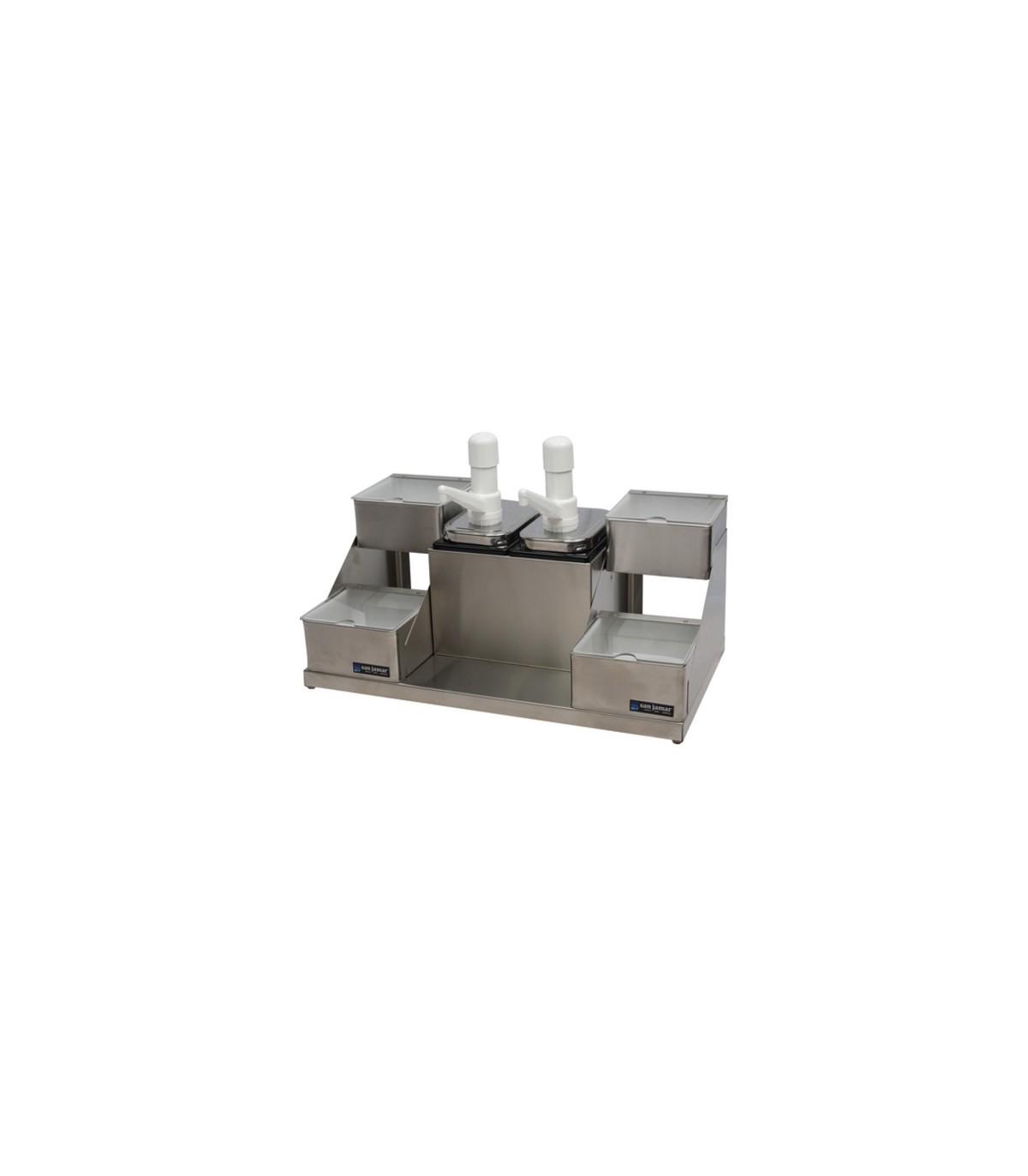 San Jamar Self-Service Condiment Center-(2)Pump(2)Jar(4)Insert