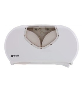 San Jamar Jumbo Tissue Dispenser-Twin 9" JBT -Summit-White/Clear