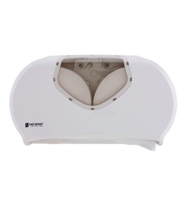 San Jamar Jumbo Tissue Dispenser-Twin 9" JBT -Summit-White/Clear