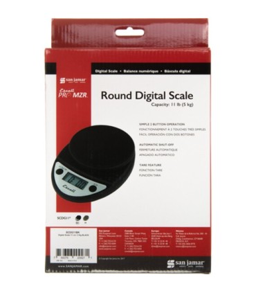San Jamar Round Digital Scale 11 Lb / 5 Kg - Black