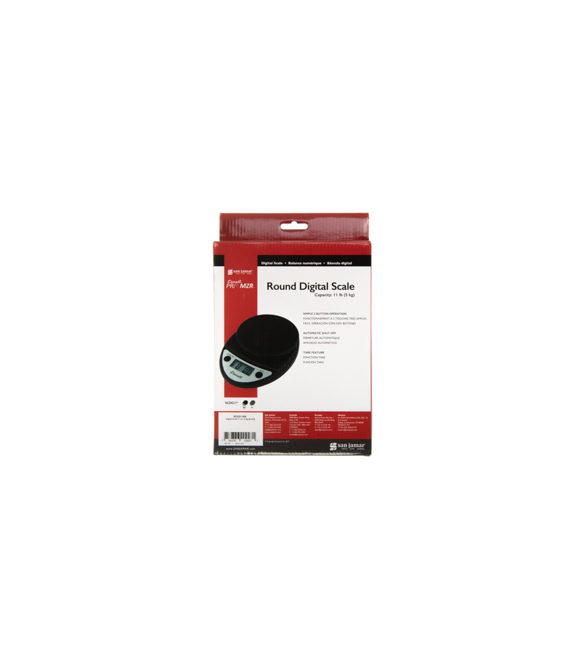 San Jamar Round Digital Scale 11 Lb / 5 Kg - Black