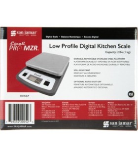 San Jamar Low-Profile Digital Kitchen Scale 2 lb / 1 Kg