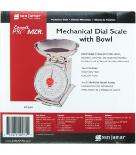 San Jamar Mechanical Dial Scale with Bowl, 2 Lb / 1 Kg.