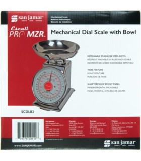 San Jamar Mechanical Dial Scale with Bowl, 11 Lb / 5 Kg.