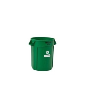Rubbermaid FG2060854 OBS: Brute Container Vented w/Compost Logo 32G - Green, Price Per EA - FG2060854 -  - [unit price]