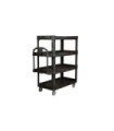 Rubbermaid FG2128657 HD Utility ERGO Cart - 55"x26"x62" Lip 4 Shelf - Black, Price Per EA
