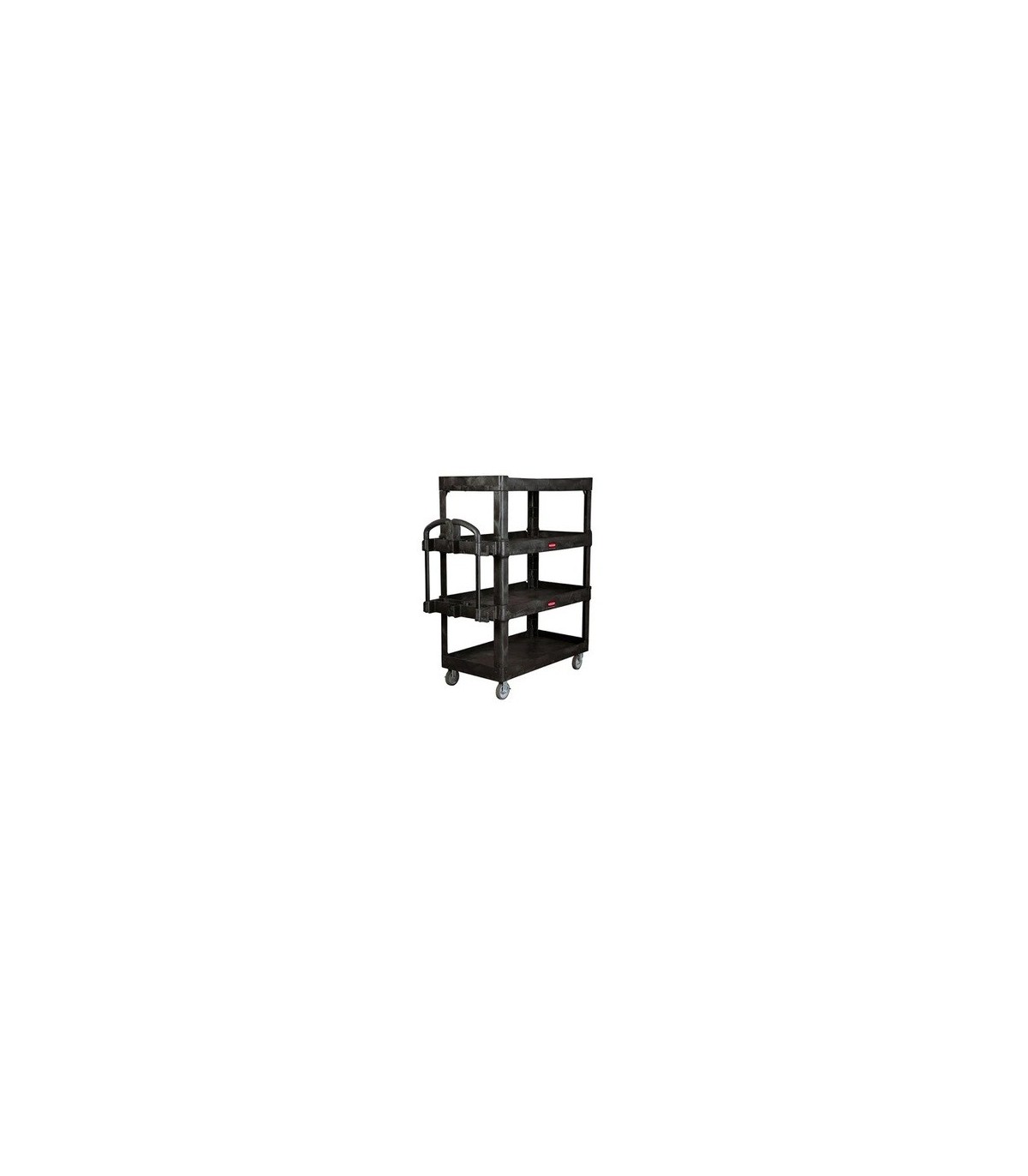 Rubbermaid FG2128657 HD Utility ERGO Cart - 55"x26"x62" Lip 4 Shelf - Black, Price Per EA - FG2128657 -  - [unit price]