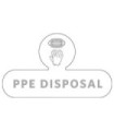 Rubbermaid FG2137851 Final Sale: Label - SJRS Waste "PPE" Eng Only-9x5"-Wht, Price Per EA