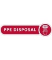 Rubbermaid FG2138292 Final Sale: Label - Waste "PPE" English-10x2.5"-Red, Price Per EA
