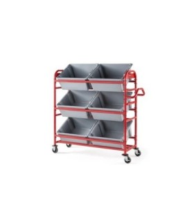 Rubbermaid FG2144269 SOP: Tote Picking Cart w/Angled Shelves Cap 450lbs - Red, Price Per EA - FG2144269 -  - [unit price]