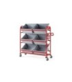 Rubbermaid FG2144269 SOP: Tote Picking Cart w/Angled Shelves Cap 450lbs - Red, Price Per EA