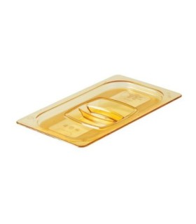 Rubbermaid FG214P00AMBR OBS: Food Pan - Hot Cover Only 1/4 Size - Amber, Price Per EA - FG214P00AMBR -  - [unit price]