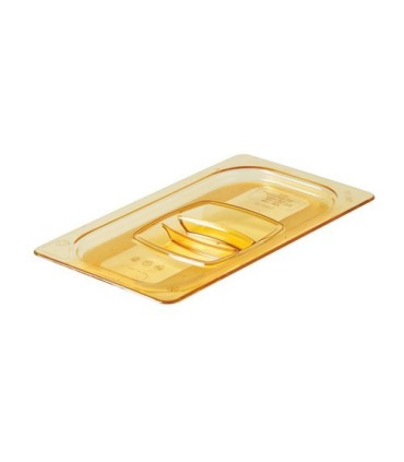 Rubbermaid FG214P00AMBR OBS: Food Pan - Hot Cover Only 1/4 Size - Amber, Price Per EA - FG214P00AMBR -  - [unit price]