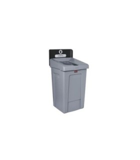 Rubbermaid FG2171554 Slim Jim Station - 1 Stream Landfill 33G - Black, Price Per EA - FG2171554 -  - [unit price]