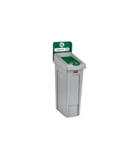 Rubbermaid FG2185051 Slim Jim Station - 1 Stream Compost 23G - Green, Price Per EA - FG2185051 -  - [unit price]