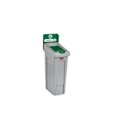 Rubbermaid FG2185051 Slim Jim Station - 1 Stream Compost 23G - Green, Price Per EA - FG2185051 -  - [unit price]