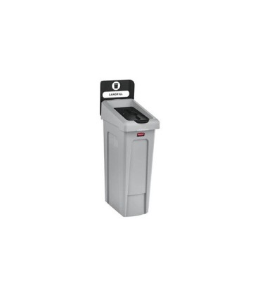 Rubbermaid FG2185053 Slim Jim Station - 1 Stream Landfill 23G - Black, Price Per EA - FG2185053 -  - [unit price]