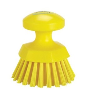 REMCO Brush - Round Hand Scrub - Stiff - 5" - Yellow Price/EA