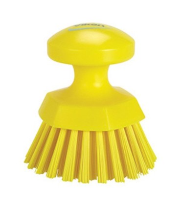REMCO Brush - Round Hand Scrub - Stiff - 5" - Yellow Price/EA