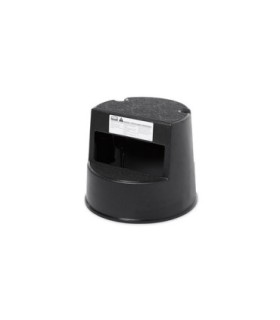 Rubbermaid FG252300BLA Step Stool - Round w/Retractable Castors - Black, Price Per EA - FG252300BLA -  - [unit price]